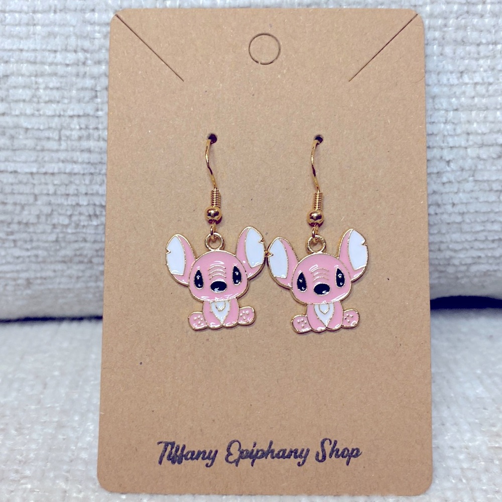 Disney Inspired Lilo & Stitch Angel Hypoallergenic Earrings NWT